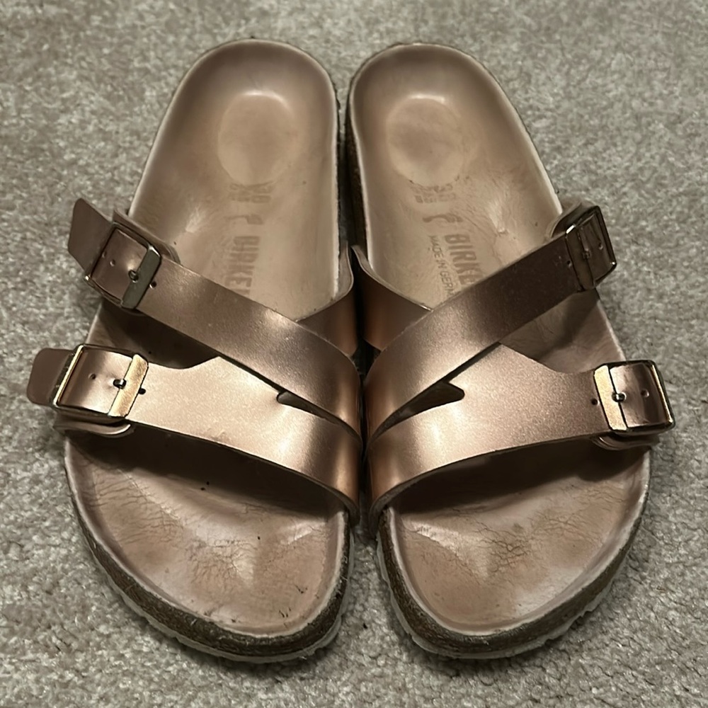 BIRKENSTOCK Yao Electric Metal Copper Slide Sandals